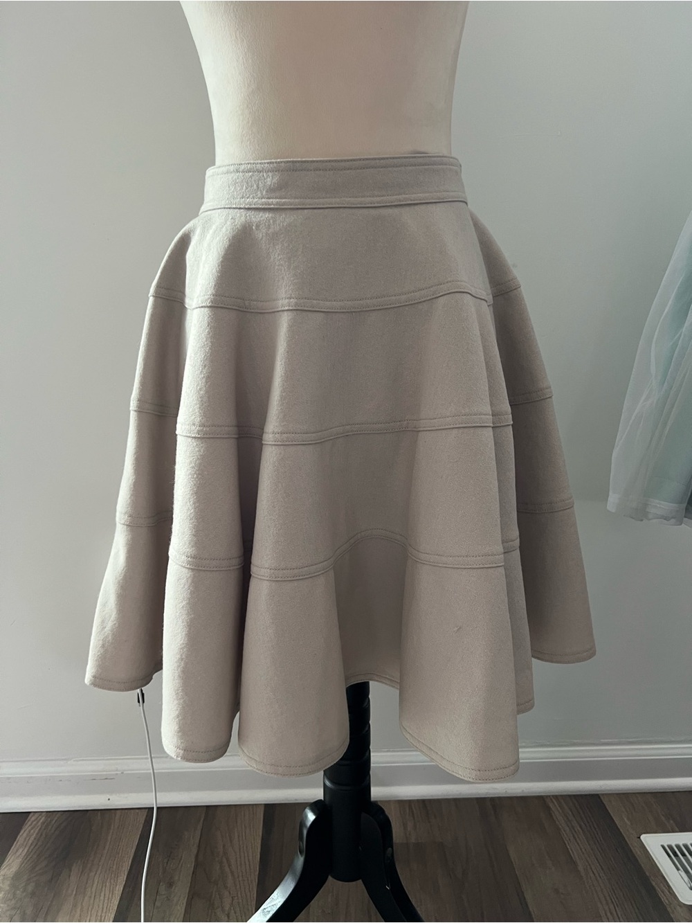 Z Spoke by Zac Posen Neutral Cream Circle Skirt